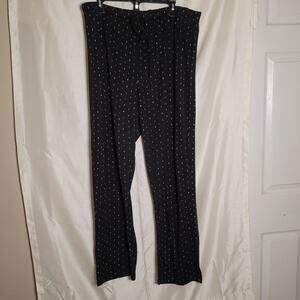 Women's 3XL Black Pajama Pants with Diamond Pattern